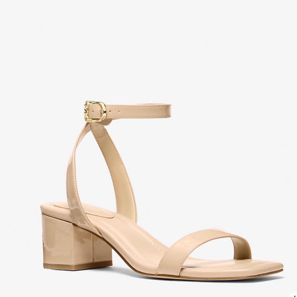 New MICHAEL KORS Light Blush Merriam Patent Leather Sandal